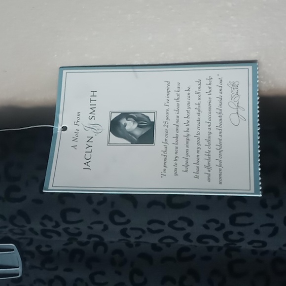 Vintage Jaclyn Smith Black Pull on Pants w Animal Print Textured Spots XL NWT - Picture 6 of 6